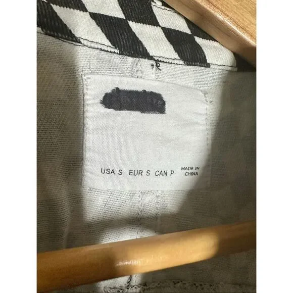 Anthropologie Elodie Black and White Optical Illusion Cropped Jacket Size Small - Picture 3 of 4